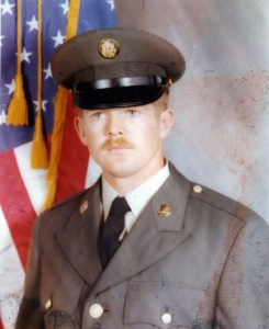 My husband Wayne, a Vietnam war era veteran. This is a photo of him in his Class-A uniform during basic training.