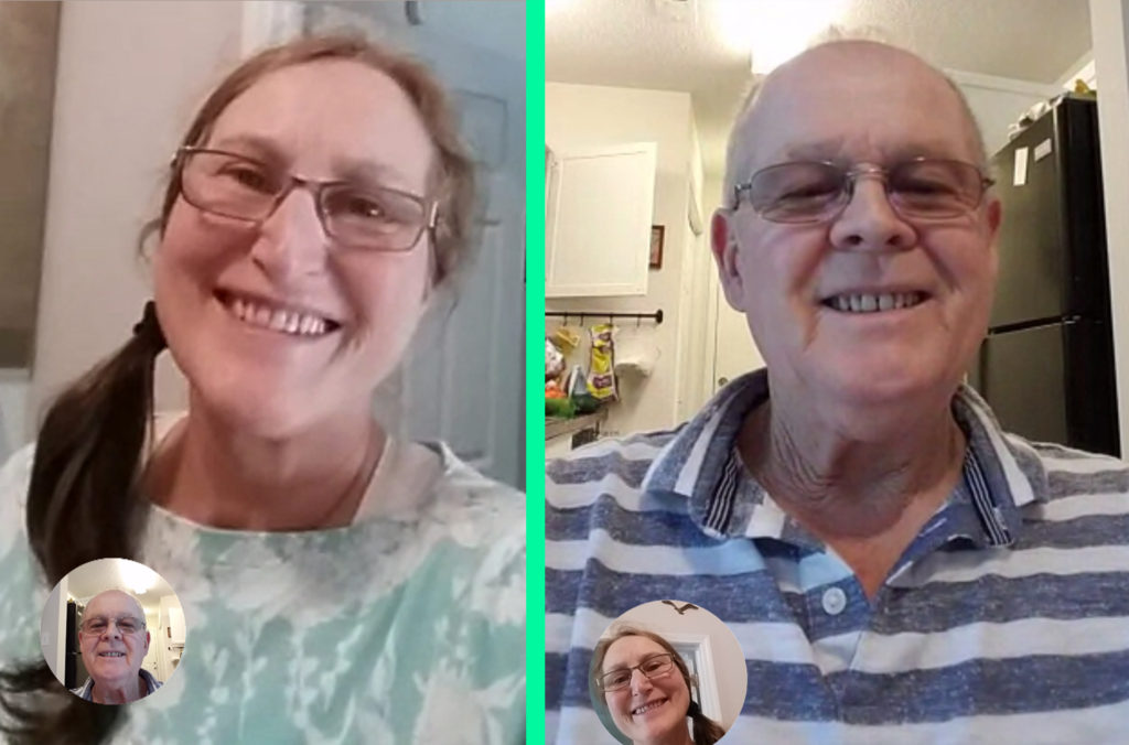 Photos by Wayne and Senia Owensby Wayne and I loving the technology of Google's Duo app to visit with one another on our phones.