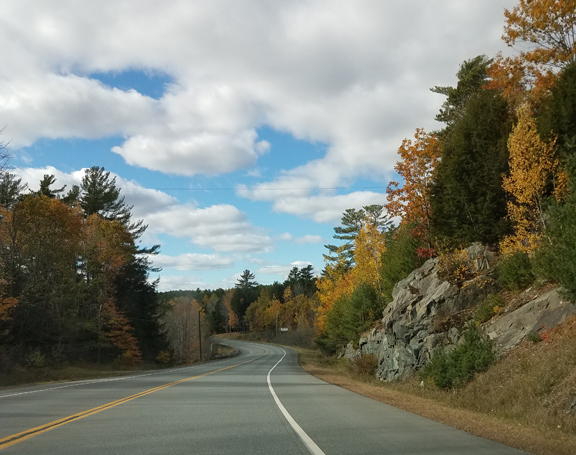 Beautiful autumn colors along Hwy 9 in Maine