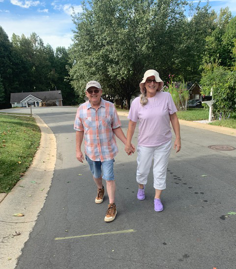 Wayne and I going on a walk in our neighborhood.